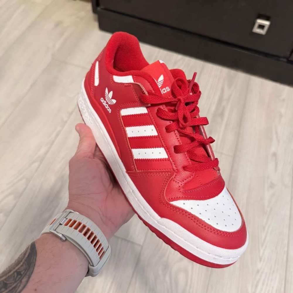 Adidas Bold Red and White Trainers